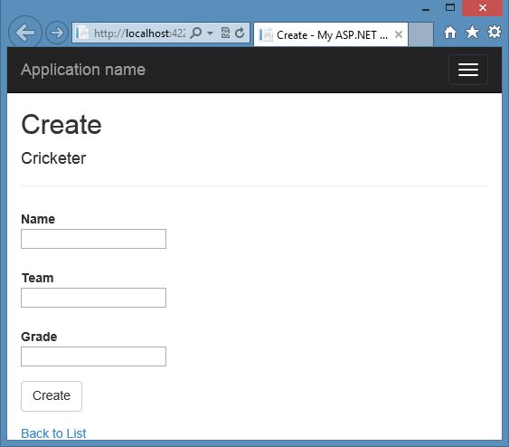 Creating Records in Mvc